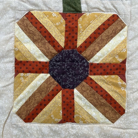 Handmade Quilted Wall Hanging with Floral Design - Picture 3 of 7